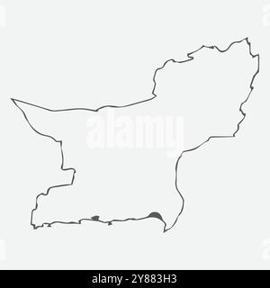 Baloutchistan carte d'ensemble Province du Pakistan Vector Art Illustration de Vecteur