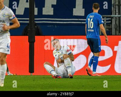 Volodymyr Brazhko (Dynamo Kiew #6), Verletzung, GER, TSG 1899 Hoffenheim v. Dynamo Kiew, Fussball, UEFA Europa League, Spieltag 2, saison 2024 / 2025, 03.10.2024 Foto : EIBNER/Florian Schust Banque D'Images