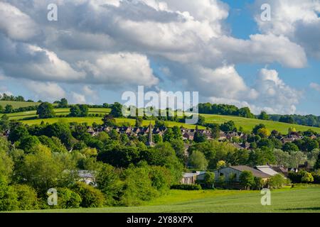 Regardant à travers la vallée de Darent vers Eynesford Kent Banque D'Images