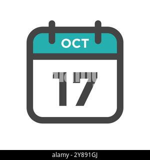 17 octobre jour civil ou date calendrier pour la date limite et le rendez-vous Illustration de Vecteur