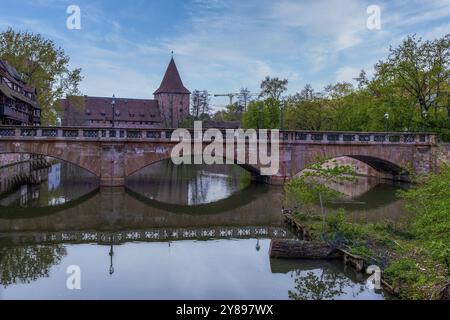 Vue de la vieille ville de Nuremberg, Allemagne, Europe Banque D'Images