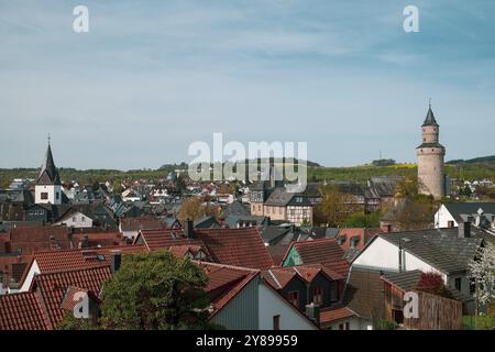 Vue panoramique sur la vieille ville d'Idstein en Allemagne Banque D'Images