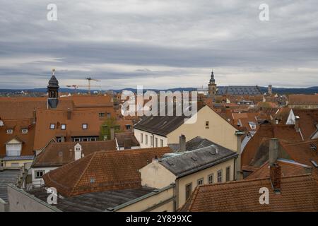 Vue panoramique sur la vieille ville de Bamberg en Bavière, Allemagne, Europe Banque D'Images