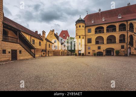 Vue du château de Trausnitz à Landshut, Allemagne, Europe Banque D'Images