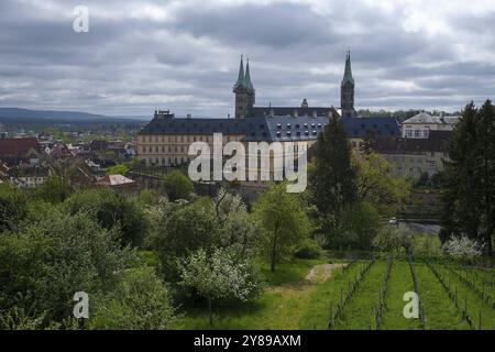 Vue panoramique sur la vieille ville de Bamberg en Bavière, Allemagne, Europe Banque D'Images