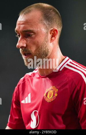 Porto, Portugal. 03 Oct, 2024. Estádio do Dragão PORTO, PORTUGAL - 3 OCTOBRE : Christian Eriksen de Manchester Utd. Lors du match de la deuxième journée de l'UEFA Europa League 2024/25 League phase entre le FC Porto et Manchester United à Estádio do Dragão le 03 octobre 2024 à Porto, Portugal. (Photo de Pedro Loureiro/SPP) (Pedro Loureiro/SPP) crédit : photo de presse SPP Sport. /Alamy Live News Banque D'Images