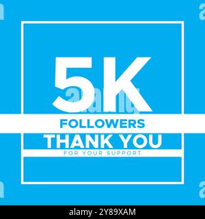 1M followers, merci mes followers, 5k followers, merci followers, merci pour 100k Subscribers, merci post design, 50k post célébration Illustration de Vecteur