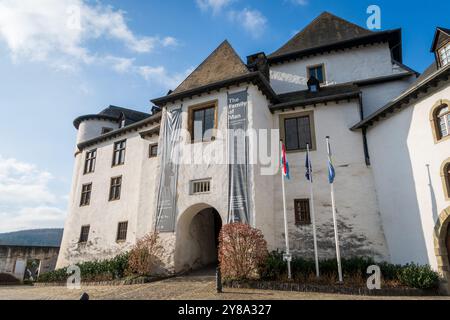 Le Château de Clervaux dans la ville de Clervaux dans le nord du Luxembourg Banque D'Images