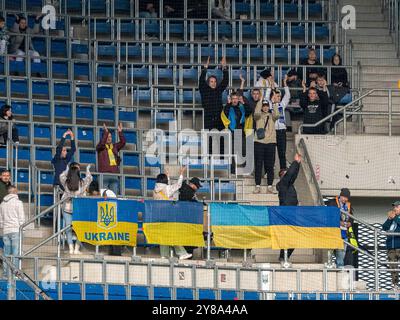 Ukrainische fans, GER, TSG 1899 Hoffenheim vs. Dynamo Kiew, Fussball, UEFA Europa League, Spieltag 2, saison 2024 / 2025, 03.10.2024 Foto : EIBNER/Florian Schust Banque D'Images