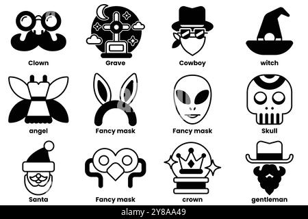 Ensemble d'illustrations dans un concept de fête dans un style de ligne. Illustration de Vecteur