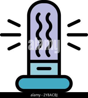 Chauffage électrique réchauffant la pièce, ce qui la rend confortable et confortable pendant l'hiver Illustration de Vecteur