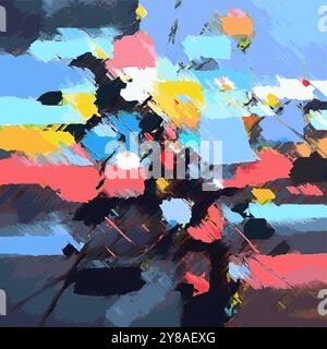 Illustration vectorielle Résumé réseau conception complexe Collage Splash plusieurs couleurs peinture moderne Illustration de Vecteur
