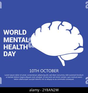 Journée mondiale de la santé mentale 10 octobre Illustration de Vecteur