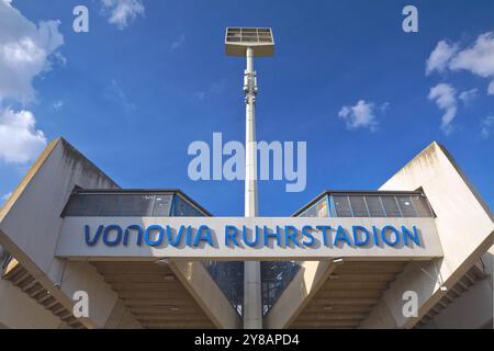 Vonovia Ruhrstadtion, lettrage sur le stade de Castroper Strasse, stade de football de VFL Bochum, Allemagne, Rhénanie du Nord-Westphalie, région de la Ruhr, Bochu Banque D'Images