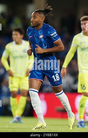 Christopher Nkunku de Chelsea lors du match Chelsea FC contre KAA Gent UEFA Europe Conference League Round 1 à Stamford Bridge, Londres, Angleterre, Royaume-Uni le 3 octobre 2024 Banque D'Images