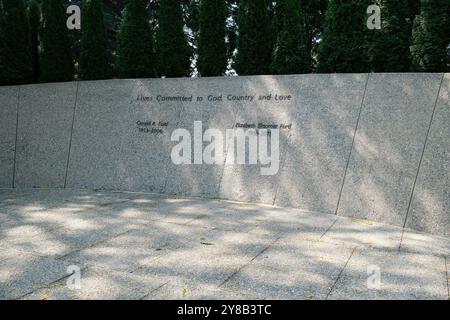 Tombe de l'ancien président Gerald Ford et de la première dame Betty Ford à Grand Rapids, Michigan Banque D'Images