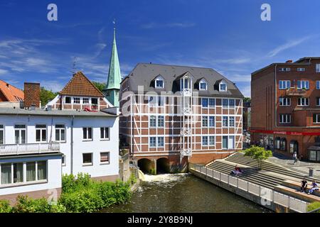 Serrahn, Kornwassermühle et Kupferhofterrassen à Bergedorf, Hambourg, Allemagne, Kornwassermühle und Kupferhofterrassen à Bergedorf, Allemagne Banque D'Images