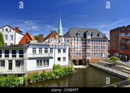 Serrahn, Kornwassermühle et Kupferhofterrassen à Bergedorf, Hambourg, Allemagne, Kornwassermühle und Kupferhofterrassen à Bergedorf, Allemagne Banque D'Images