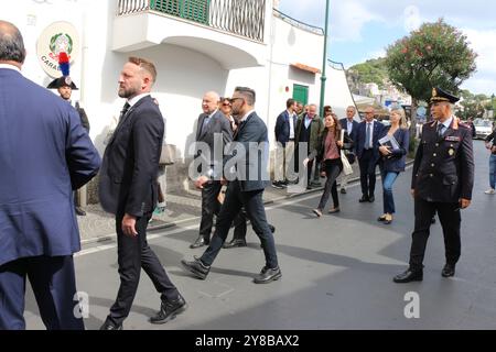 Il ministro Italiano della giustizia Carlo Nordio ad una cerimonia a Capri Banque D'Images