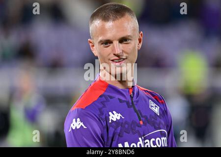 Albert Gudmundsson, attaquant de l'ACF Fiorentina, lors du match de football de l'ACF Fiorentina contre le New Saints FC, UEFA Conference League à Florence, Italie, le 03 octobre 2024 Banque D'Images