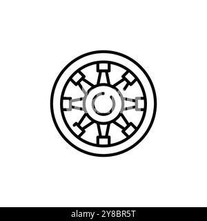 Icône de roue de Dharma Illustration de Vecteur