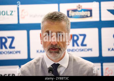 Coach / formateur Mark French (ERC Ingolstadt) BEI der Pressekonferenz, PK nach dem Spiel der DEL 24-25, 5. Sptg. : Schwenninger Wild Wings vs ERC Ingolstadt Banque D'Images