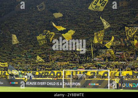 Fans von Borussia Dortmund UEFA Champions League : Borussia Dortmund - Celtic Glasgow ; signal Iduna Park, Dortmund ; 01.10.2024 Banque D'Images