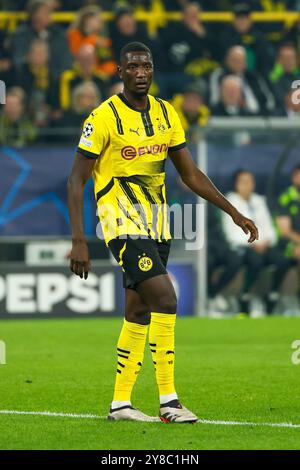 Ligue des champions (24/25), Spieltag 2 : Borussia Dortmund - Celtic Glasgow, signal Iduna Park, Serhou Guirassy (Borussia Dortmund) / DFB / DFL RÈGLEMENTATIONS INTERDISENT TOUTE UTILISATION DE PHOTOGRAPHIES COMME SÉQUENCES D'IMAGES ET/OU QUASI-VIDÉO. Banque D'Images