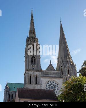 Cathédrale notre Dame de Chartres France Banque D'Images