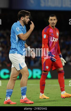 Napoli, Italie. 04 octobre 2024. Khvicha Kvaratskhelia de Napoli lors du match de football Serie A entre Napoli et Côme au stade Diego Armando Maradona à Naples, dans le sud de l'italie - vendredi 4 octobre 2024. Sport - Soccer . (Photo de Alessandro Garofalo/LaPresse) crédit : LaPresse/Alamy Live News Banque D'Images