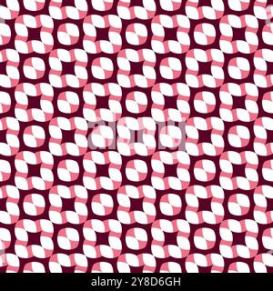 Motif sans couture avec motifs géométriques en 3 couleurs Banque D'Images
