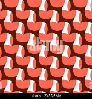 Motif sans couture avec motifs géométriques en 3 couleurs Banque D'Images