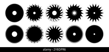 Jeu de pinces coupantes circulaires pour roue de lame de scie Illustration de Vecteur