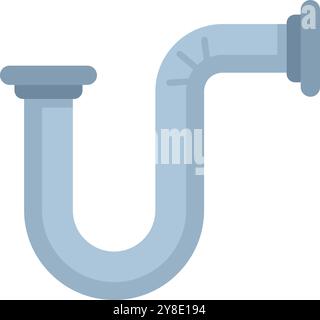 Tuyau de siphon de plomberie reliant deux tuyaux, icône simple colorée dans le style plat, illustration vectorielle Illustration de Vecteur