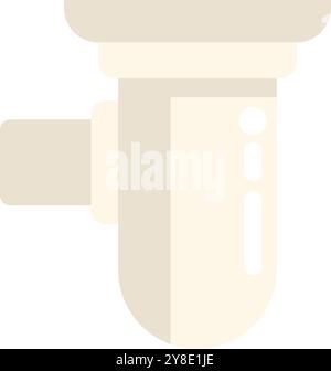 Le siphon en plastique beige relie l'évier au système d'égout et empêche les mauvaises odeurs Illustration de Vecteur