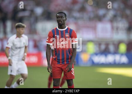 Match de football, Sinlord CONTEH 1. FC Heidenheim un peu démissionné, stade de football Voith-Arena, Heidenheim Banque D'Images