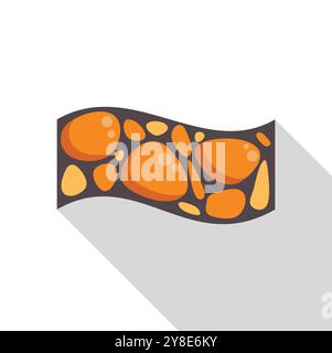 Route ondulée faite de carreaux de pierre serpente vers le bas, vue de dessus Illustration de Vecteur