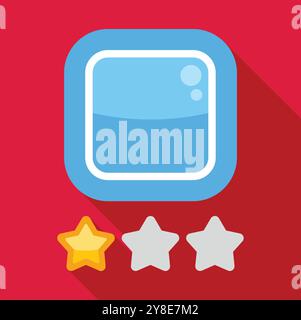 Simple illustration de conception plate de l'expérience utilisateur avec une application mobile recevant une note d'une étoile Illustration de Vecteur