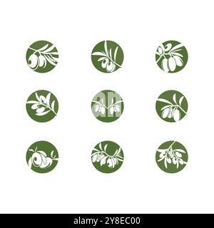 modèle de conception de symbole d'illustration vectorielle d'icône d'olive Illustration de Vecteur