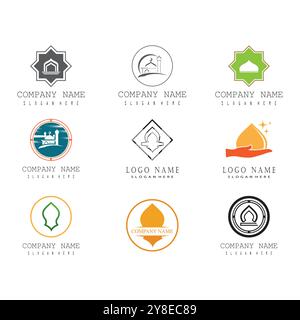Mosquée logo Template vecteur symbole conception d'illustration Illustration de Vecteur