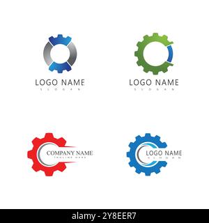 Conception de symbole de modèle vectoriel de logo Gear Illustration de Vecteur