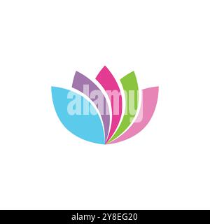 Vecteur de beauté des fleurs de lotus design logo icône Modèle Illustration de Vecteur