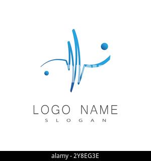 Modèle vectoriel de logo d'ilustration de ligne d'impulsion Illustration de Vecteur