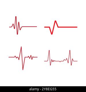 Modèle vectoriel de logo d'ilustration de ligne d'impulsion Illustration de Vecteur