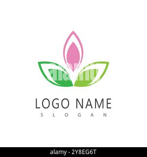 Vecteur de beauté des fleurs de lotus design logo icône Modèle Illustration de Vecteur