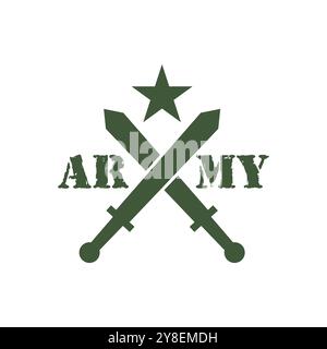 Conception de symbole de modèle militaire de vecteur de logo de l'armée Illustration de Vecteur