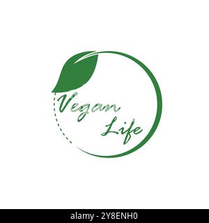 Conception de symbole de modèle vectoriel de logo vegan Illustration de Vecteur