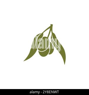 Nature de l'élément de symbole de modèle de vecteur de logo d'olive Illustration de Vecteur