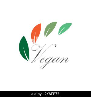 Conception de symbole de modèle vectoriel de logo vegan Illustration de Vecteur