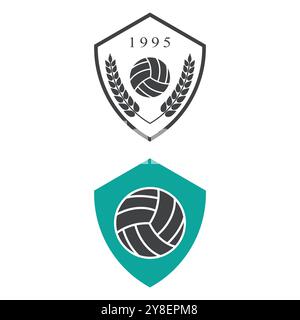 Vecteur de logo de volley ball et modèle de conception de symbole Illustration de Vecteur